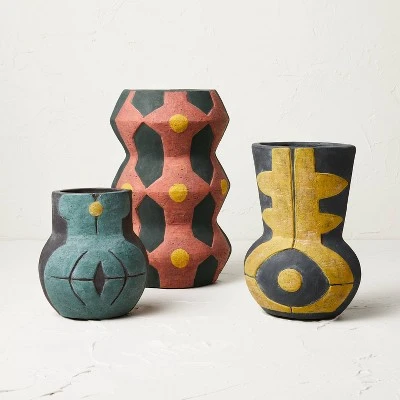 Large Geo Pattern Vase Red - Opalhouse™ Designed With Jungalow™ 5 Large Geo Pattern Vase Red - Opalhouse™ Designed With Jungalow™ - Image 3