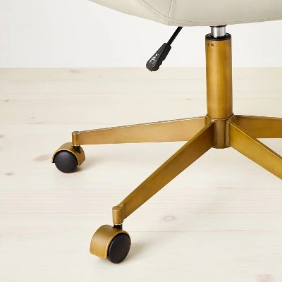 Mahonia Faux Leather Office Chair Cream/Aged Brass - Opalhouse™ Designed With Jungalow™ 6 Mahonia Faux Leather Office Chair Cream/Aged Brass - Opalhouse™ Designed With Jungalow™ - Image 5