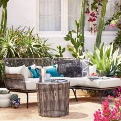 Latigo Patio Sectional Gray/Brown/Linen - Opalhouse™ -Opalhouse Homeware GUEST 58c62a04 f1e9 49d0 af85 6fa1cf870e49