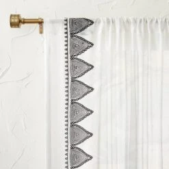 1pc Light Filtering Diamond Border Window Curtain Panel White - Opalhouse™ Designed With Jungalow™ -Opalhouse Homeware GUEST 7192bb6b 2dca 4ad8 a530 ba36b505b13d