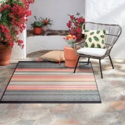 5' X 7' Outdoor Rug Multi Stripe Global Pink - Opalhouse™ -Opalhouse Homeware GUEST 849a4c76 29c9 486c a953 a03150bdac10