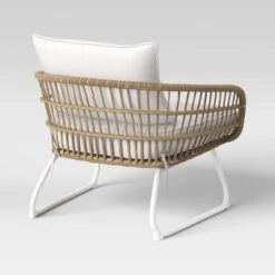 Southport Outdoor Patio Chair With Metal Legs, Club Chair Natural/White - Opalhouse™ -Opalhouse Homeware GUEST 85f574ff c7e7 4d01 b943 e6500f46c5aa