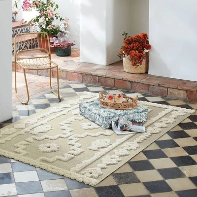 Outdoor Rug Tufted Cream - Opalhouse™ 5 Outdoor Rug Tufted Cream - Opalhouse™ - Image 3