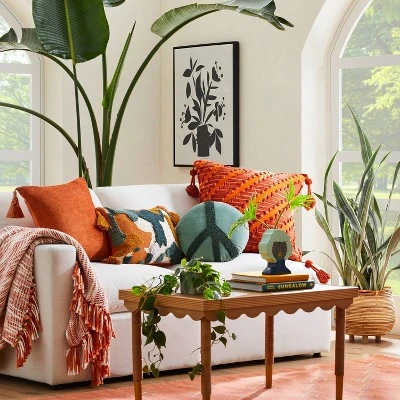 Beaded Peace Sign Round Throw Pillow - Opalhouse™ Designed With Jungalow™ 3 Beaded Peace Sign Round Throw Pillow - Opalhouse™ Designed With Jungalow™