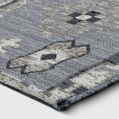 7'x10' Tapestry Rectangular Woven Outdoor Area Rug Gray - Opalhouse™ 4 7'x10' Tapestry Rectangular Woven Outdoor Area Rug Gray - Opalhouse™ - Image 2