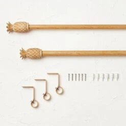 Pineapple Faux Wood Curtain Rod Natural Wood - Opalhouse™ Designed With Jungalow™ -Opalhouse Homeware GUEST b565e685 bbc8 405f abbe 297780442d88