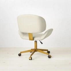 Mahonia Faux Leather Office Chair Cream/Aged Brass - Opalhouse™ Designed With Jungalow™ 9 Mahonia Faux Leather Office Chair Cream/Aged Brass - Opalhouse™ Designed With Jungalow™ -Opalhouse Homeware GUEST c063500a 216c 4d23 8174 81e648410040