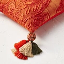 14"x20" Oblong Embroidered Leaf Pattern Accent Pillow Rust - Opalhouse™ Designed With Jungalow™ -Opalhouse Homeware GUEST d63fc097 241b 42e6 a759 c0f0cd01ee03