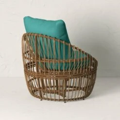 Topanga Club Chair With Ottoman - Blue/Brown - Opalhouse™ Designed With Jungalow™ -Opalhouse Homeware GUEST db6f5d67 275a 4bfa 9fae 3ff68f41b8d1