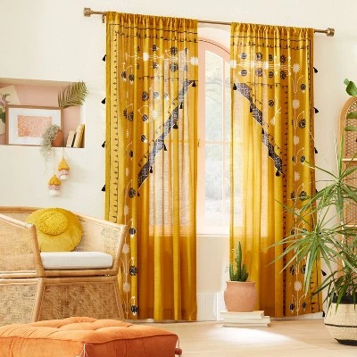Pierced Drum Curtain Rod Brass - Opalhouse™ Designed With Jungalow™ 3 Pierced Drum Curtain Rod Brass - Opalhouse™ Designed With Jungalow™