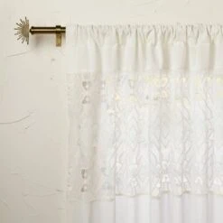 1pc Sheer Banded Geo Macrame Window Curtain Panel White - Opalhouse™ Designed With Jungalow™ -Opalhouse Homeware GUEST e45ca8b5 c8fb 4bcd 9418 e1344d66992c