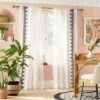 1pc Light Filtering Diamond Border Window Curtain Panel White - Opalhouse™ Designed With Jungalow™ 2 1pc Light Filtering Diamond Border Window Curtain Panel White - Opalhouse™ Designed With Jungalow™ -Opalhouse Homeware GUEST e52c3e5e c38f 40e9 b88c b2410eb80bf8