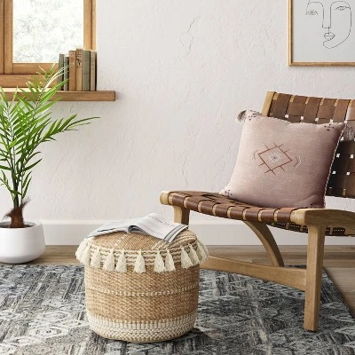 Gemma Pouf Jute Striped/Tassels Natural - Opalhouse™ 3 Gemma Pouf Jute Striped/Tassels Natural - Opalhouse™