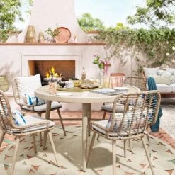 Leona 46" Round Crushed Bamboo Stamped Steel Top Patio Dining Table - Opalhouse™ 6 Leona 46" Round Crushed Bamboo Stamped Steel Top Patio Dining Table - Opalhouse™ -Opalhouse Homeware GUEST f04b764c a584 4bfe b9ea 6c0ea8ed5c2c