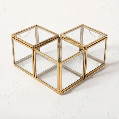 Metal Glass Decorative Box Gold - Opalhouse™ Designed With Jungalow™ 5 Metal Glass Decorative Box Gold - Opalhouse™ Designed With Jungalow™ - Image 3
